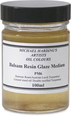 Michael Harding's Balsam Resin Glaze Medium displayed in a 100ml container