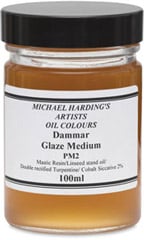 Michael Harding's Dammar Glaze Medium displayed in a 100ml container