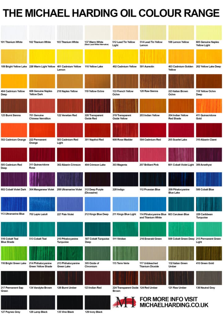 Mh Oil Colour Mediums Brochure Michael Harding - Adobe Brown Paint Color Code