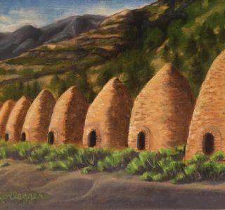 Historic Death Valley Charcoal Kilns 9x12, Oil on Linen Panel